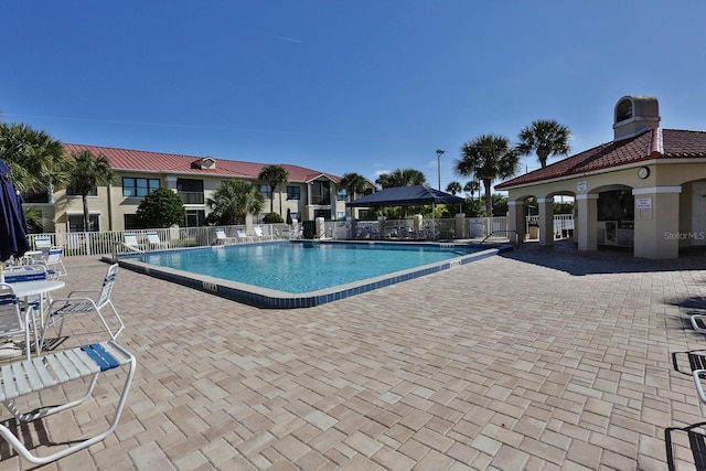 view of pool with a patio area