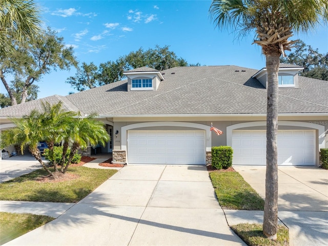 view of front of house with a garage