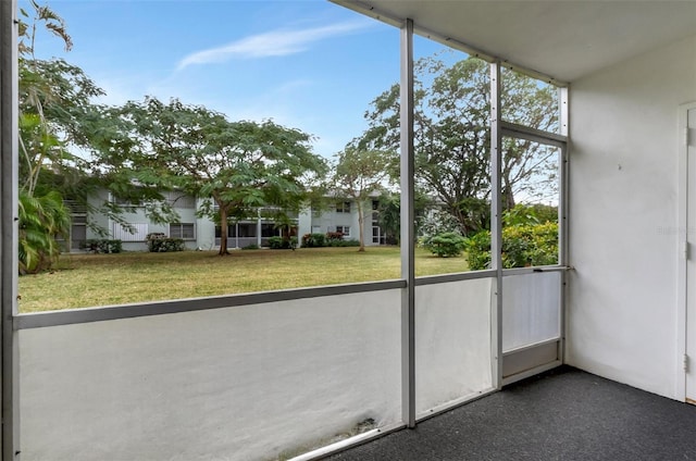 view of unfurnished sunroom