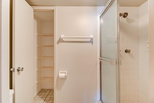 bathroom featuring walk in shower