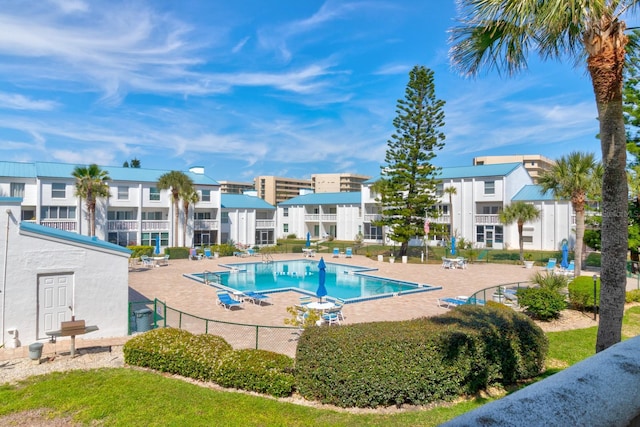 view of pool with a patio area