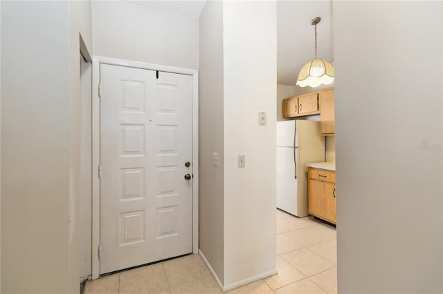 interior space featuring light tile patterned floors