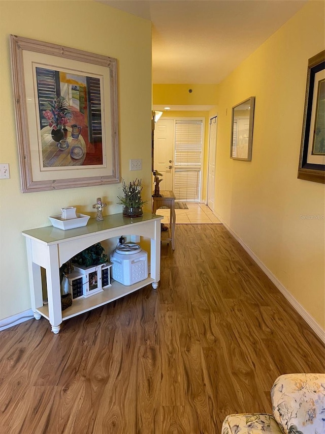 hallway featuring hardwood / wood-style floors