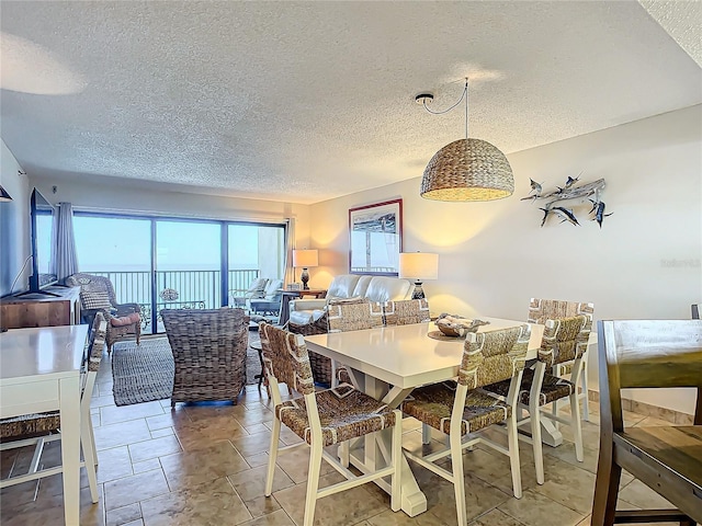 dining room featuring a textured ceiling