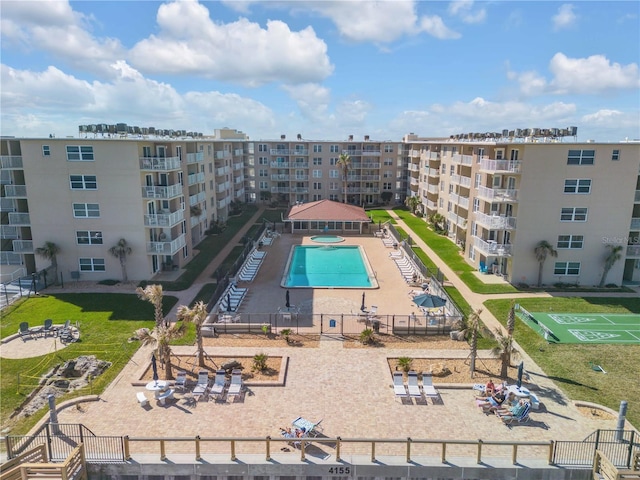 view of pool featuring a patio area