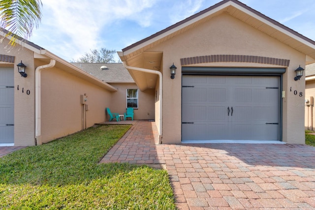 exterior space featuring a garage