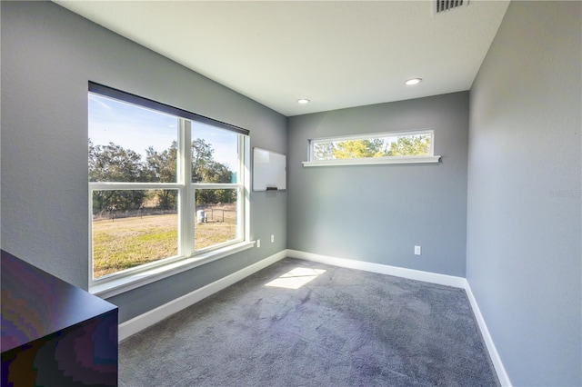 view of carpeted spare room