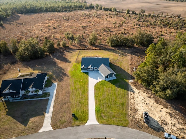 bird's eye view with a rural view