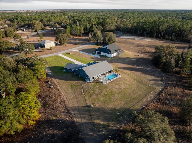 drone / aerial view with a rural view