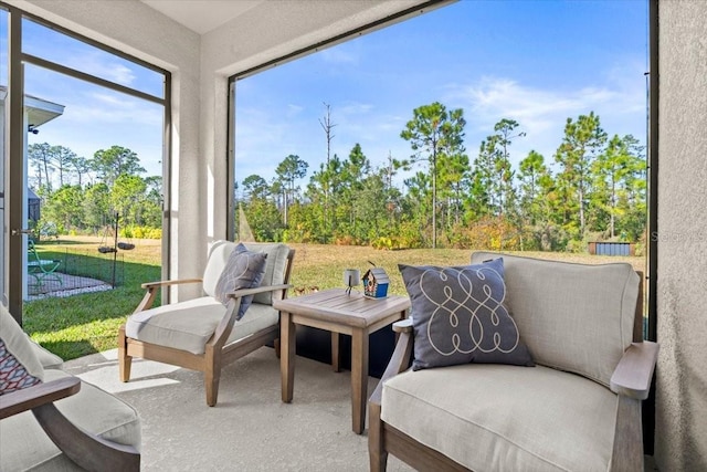 view of sunroom