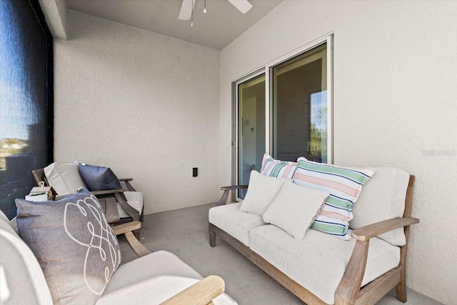 view of patio with ceiling fan