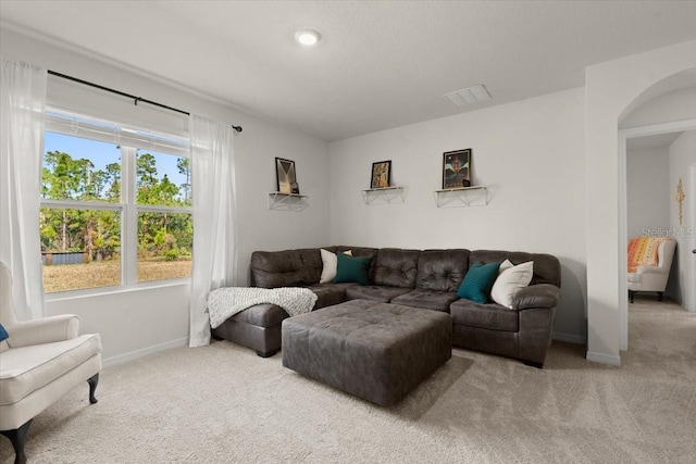 view of carpeted living room