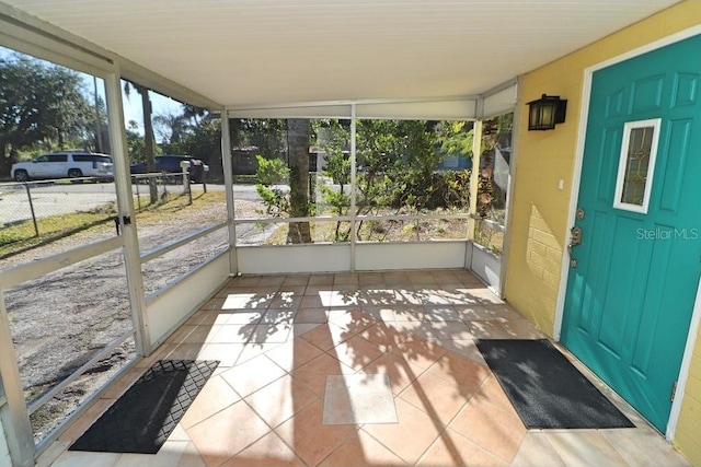 view of unfurnished sunroom