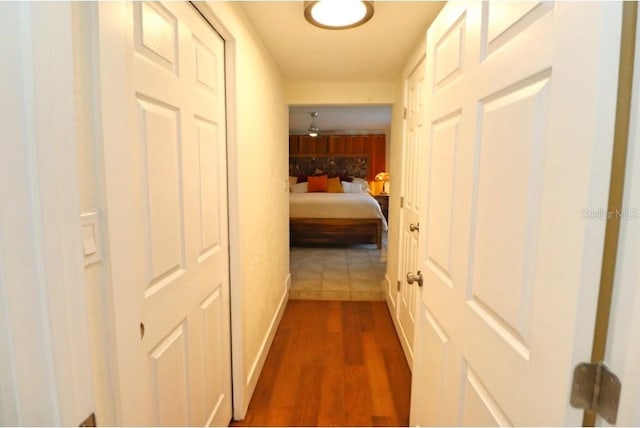 hall featuring dark hardwood / wood-style flooring