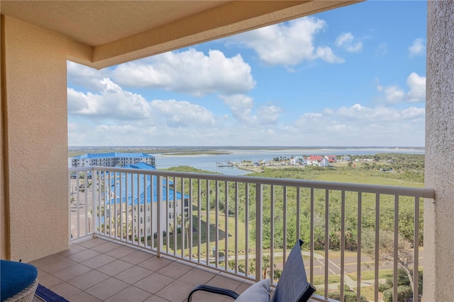 balcony with a water view