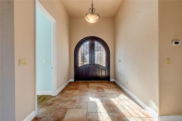 entrance foyer with french doors