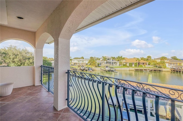 balcony with a water view