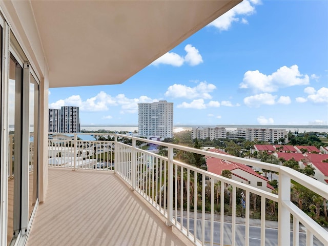 balcony with a water view