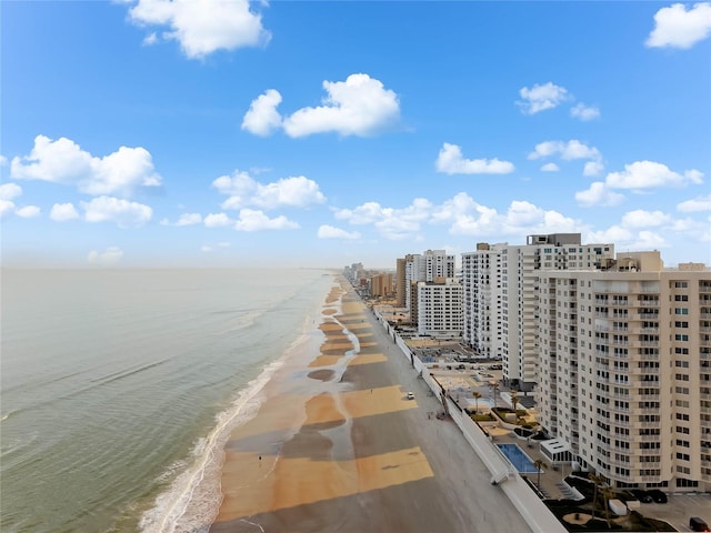 property view of water with a beach view