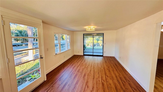 empty room featuring dark hardwood / wood-style floors