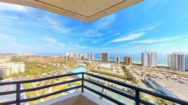 balcony with a water view