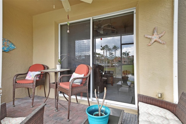 view of patio / terrace with ceiling fan