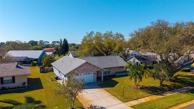 bird's eye view with a residential view