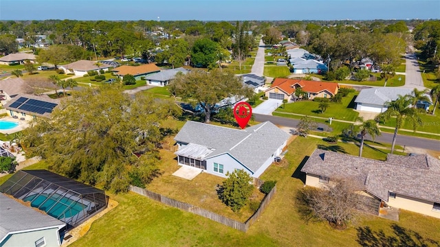 aerial view featuring a residential view