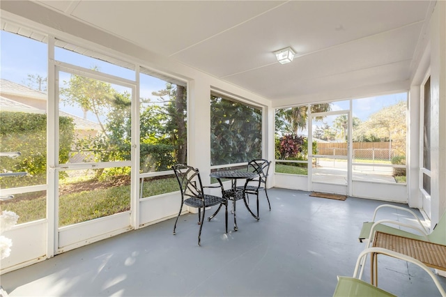 view of sunroom