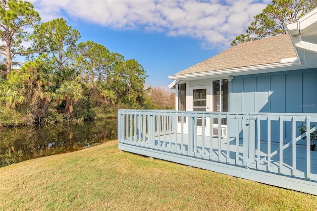 view of yard with a deck