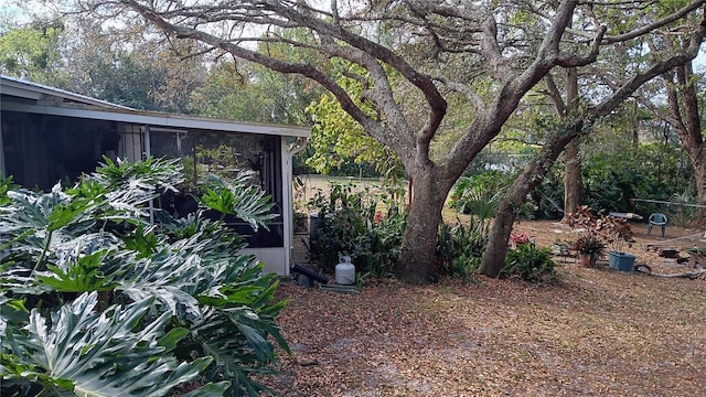 view of yard featuring a sunroom