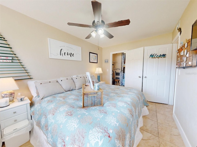 bedroom with ceiling fan