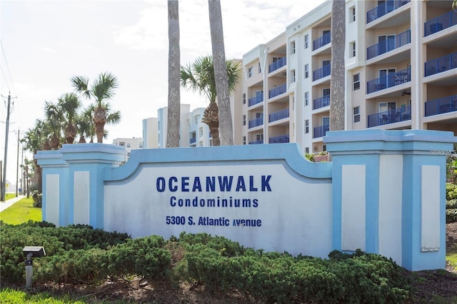 view of community sign