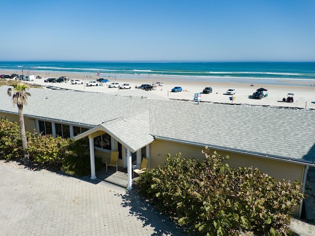 view of water feature with a view of the beach