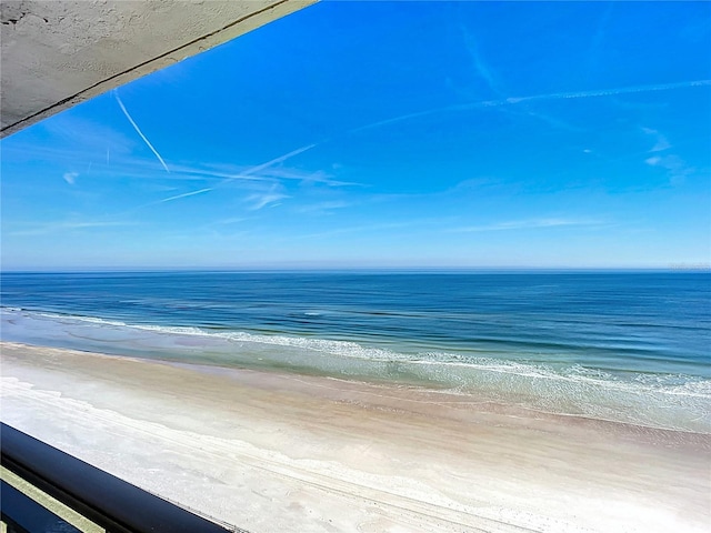 view of water feature featuring a beach view