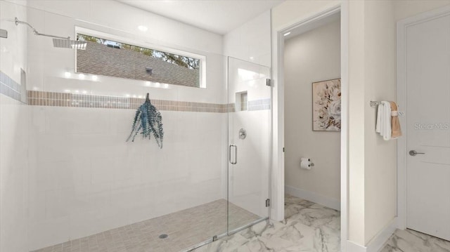 bathroom featuring walk in shower