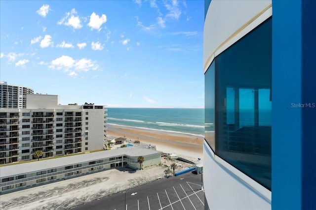 property view of water with a beach view