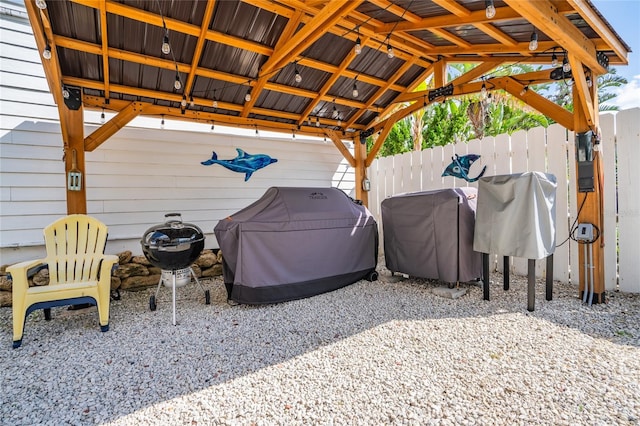 view of patio / terrace with a gazebo