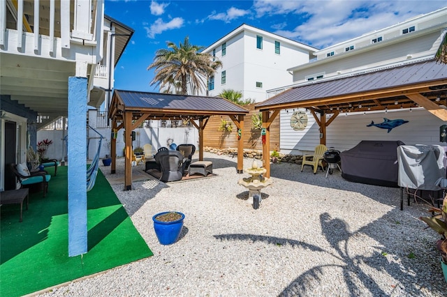 view of patio / terrace with a gazebo