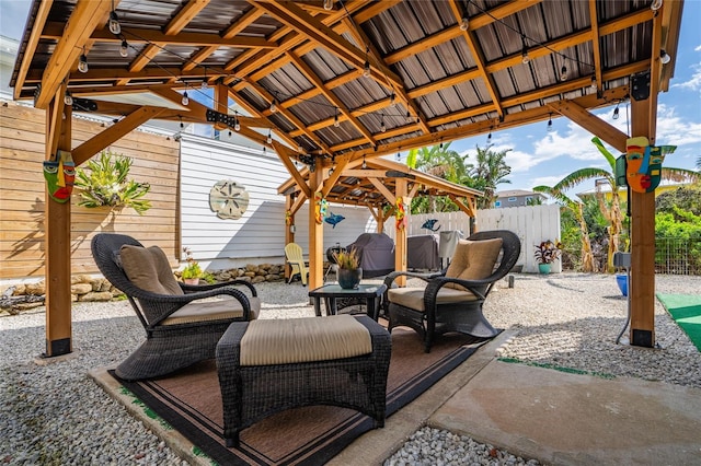 view of patio / terrace with a gazebo