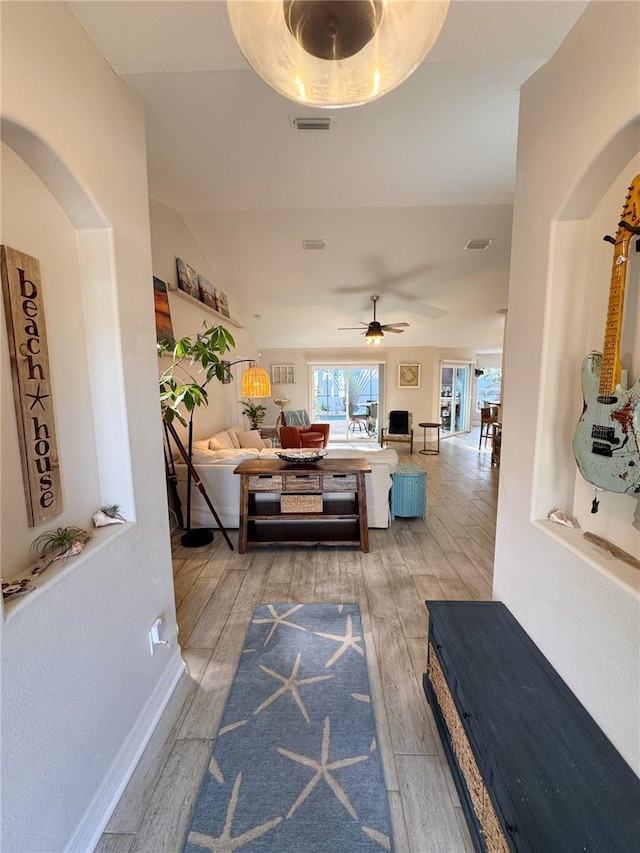 interior space with hardwood / wood-style flooring