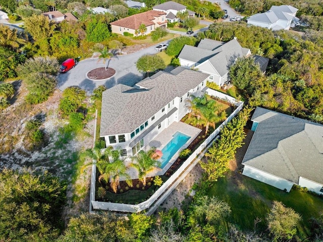 aerial view with a residential view