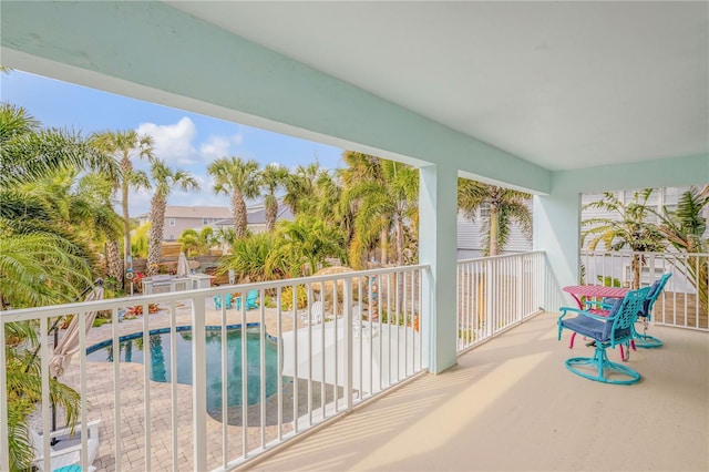 balcony with a patio area