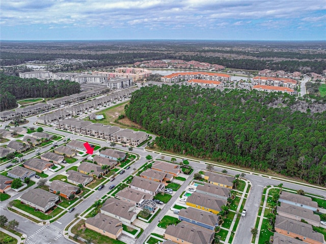 drone / aerial view with a residential view