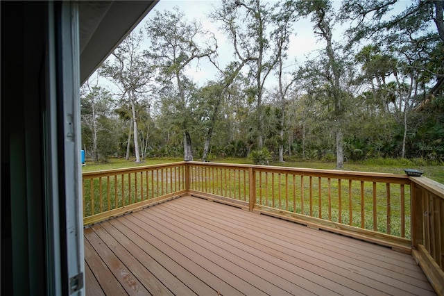 deck with a yard