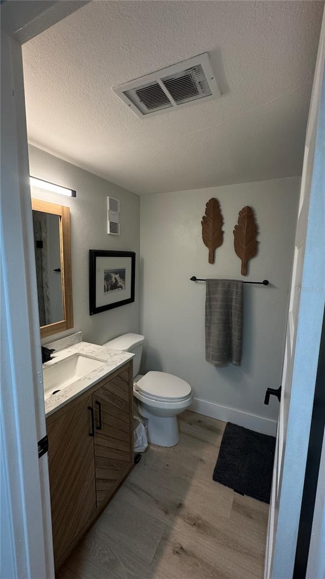 325 N Causeway Unit B101, New Smyrna Beach, FL 32169 - bathroom with wood finished floors, vanity, and a textured ceiling