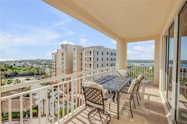 balcony with a water view