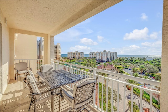 balcony with a view of city