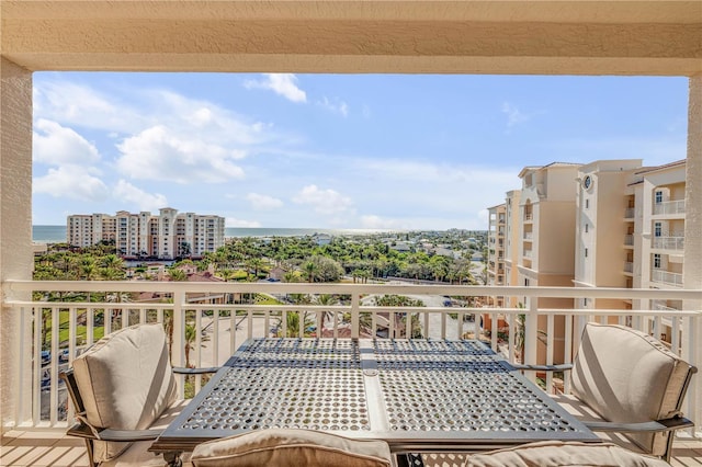 balcony with a city view