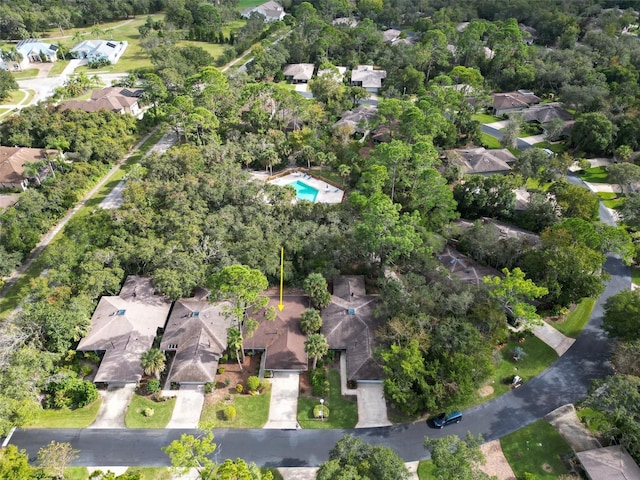 drone / aerial view with a residential view